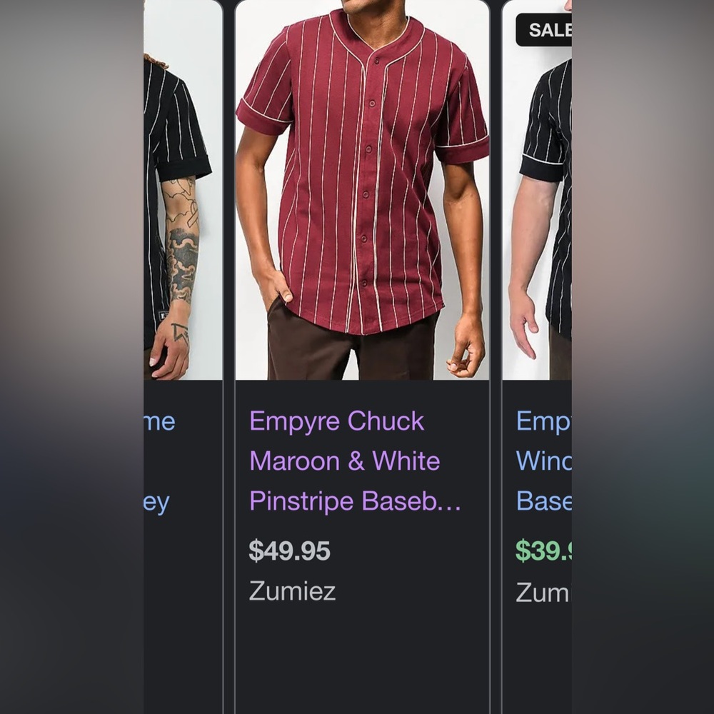 Red & White pinstriped Empyre Baseball Jersey